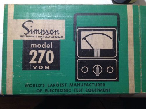 Simpson model 270 series 4 vom and operators manual for sale