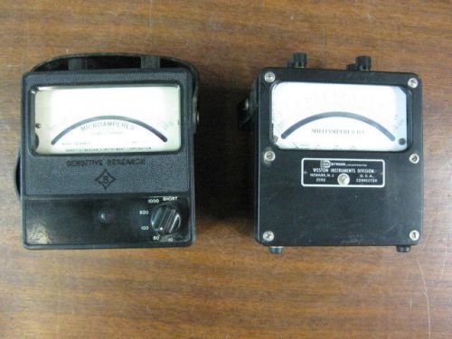 Weston 931 milliamperes dc meter &amp; sensitive research 946592 micoamperes for sale