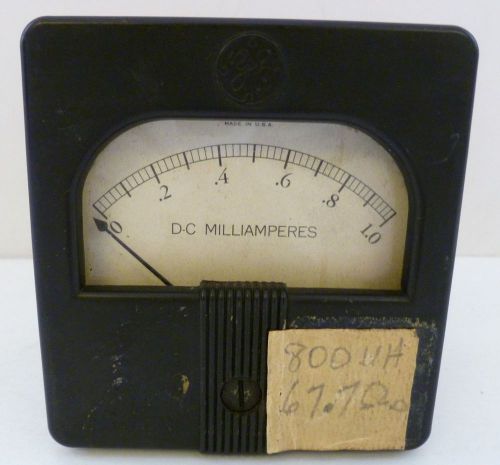 GE General Electric DC Milliamperes Meter Model 8DO53, DO53, for 2-3/4&#034; hole Vtg
