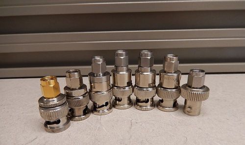 LOT OF 7 BNC (M)  TO SMA ADAPTERS 6 MALE 1 FEMALE 1009