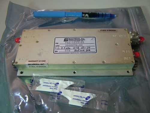 RF AMPLIFIER  7.5GHz - 8GHz - 8.5GHz 5 WATTS GAIN 48db PO 37dbm PXA-1015-02 SMA