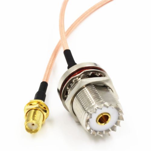 1pcs UHF SO239 female jack to SMA female with nut RG316 Pigtail RF cable 25CM