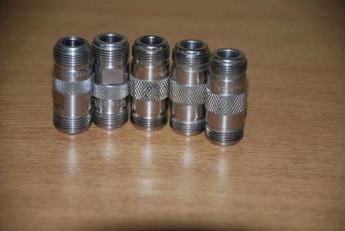 LOT OF 5 TYPE N (F) JACK TO N (F) JACK ADAPTER 75? 1.5GHZ GOLD RF CONNECTOR