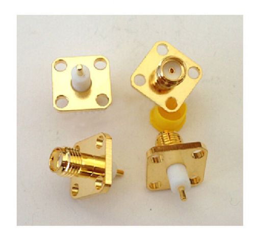 50 pcs copper sma (sma-kfd4) female ptfe with 4 holes flange solder connector for sale