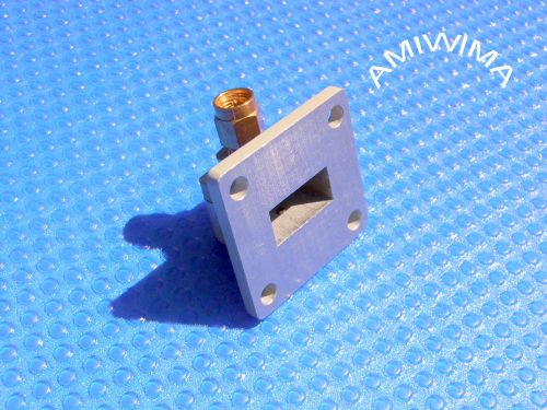 Transition adaptor waveguide wr-62 coaxial sma m ku-band 14ghz suhner 12.4 18ghz for sale