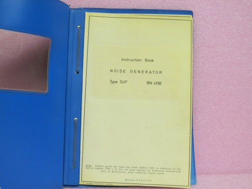 Rohde &amp; Schwarz Manual Type SUF Noise Generator Instruction Manual w/Schematics