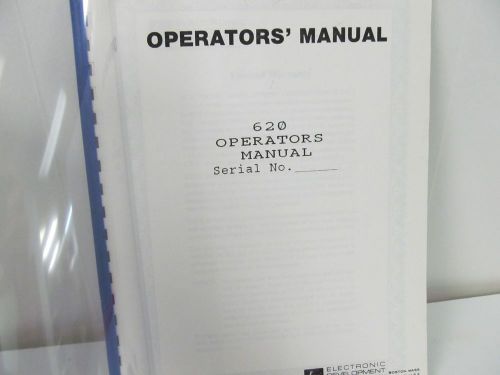 Electronic Development 620 Precision Resistor Controller Operator&#039;s Manual w/sch