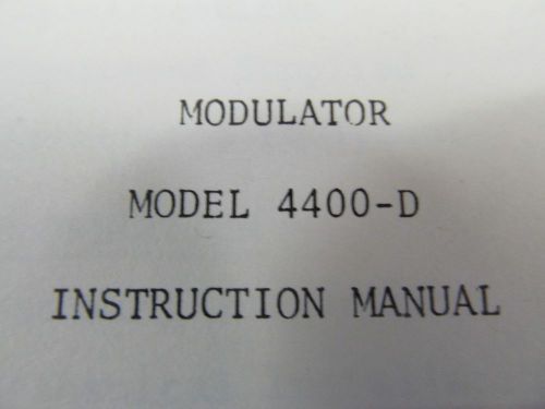 Telechrome 4400-D Modulator Instruction Manual w/ Schematics 46403