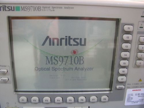 Anritsu MS9710B Optical Spectrum Analyzer, 600 to 1750 nm, 70dB, -90 - +20 dBm
