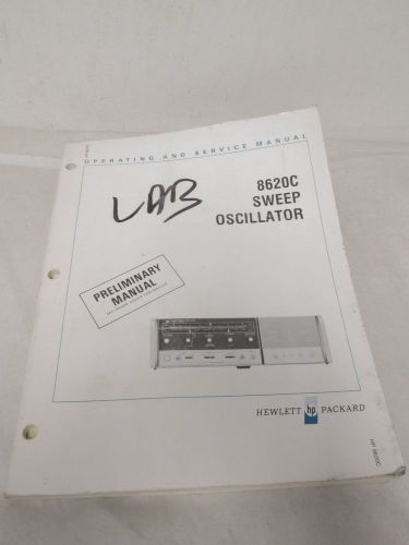 Hewlett packard 8620c sweep oscillator operating and service manual (a-62,79,80) for sale