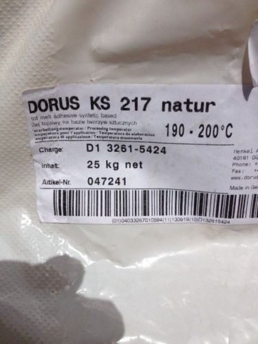 Dorus ks 217 natural / hot melt adhesive glue - 25 kg ( 55 lbs ) for sale
