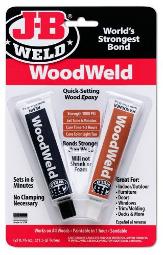 J-B Weld WoodWeld Quick Setting Wood Epoxy Adhesive, 2 OZ, 8251