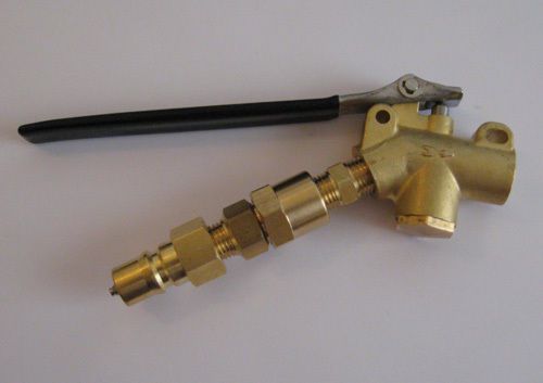 1200 psi brass angle valve w/ inline strainer assmebly and male qd for sale