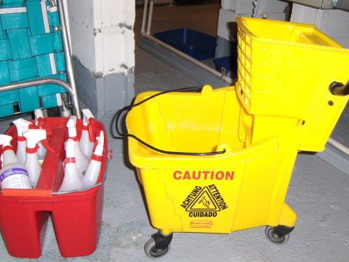 Rubbermaid commercial  mop bucket and wringer, &amp; double bucket &amp; spray bottles for sale