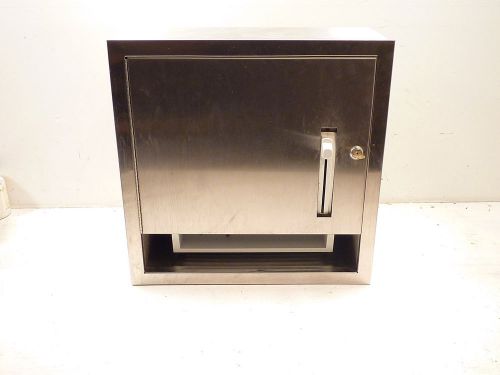 Stainless steel paper towel dispenser / manual hand operated / recessed unit for sale