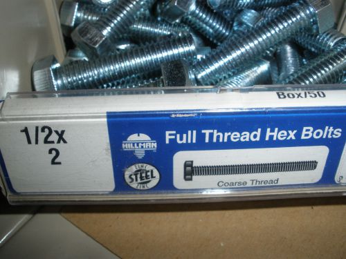 1/2-13 X 2&#034; Hex head full thread tap bolts zinc (31) total 1/2&#034;  grade 2