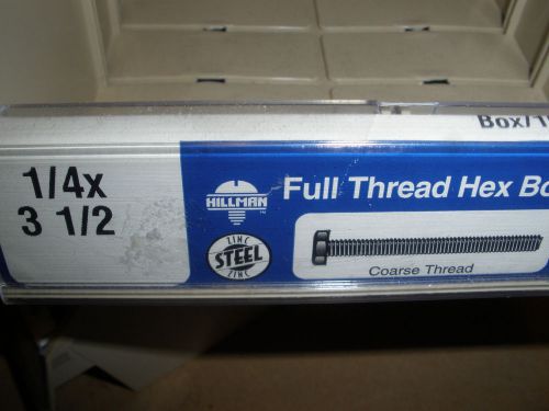 1/4-20 X 3 and 3-1/2&#034; Hex head full thread tap bolts zinc (73) total grade 2