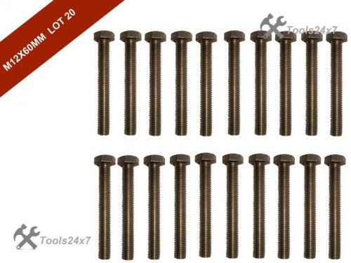New lot of (20) m12x60mm a2 stainless steel  fully threaded bolt screw hexagon for sale