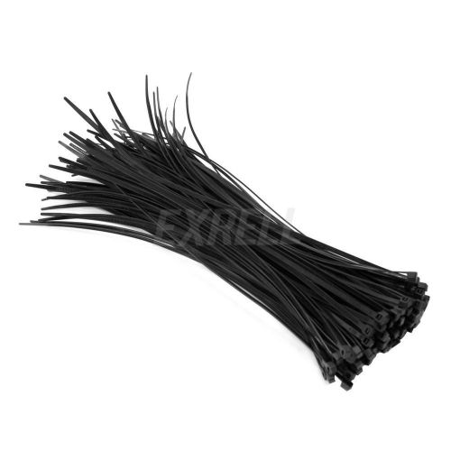 100x 29.5cm Length Black Nylon Plastic Locking Cable Zip Ties Cord Wrap