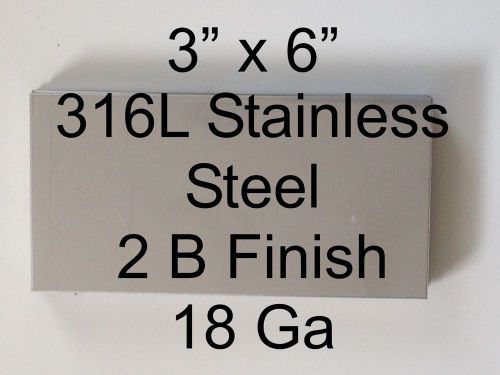 8 pcs 316l 18 ga 3&#034; x 6&#034; stainless steel plate for sale