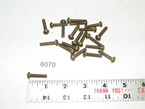 10-24 x 7/8 Slotted Solid Brass Round Head Machine Screws Qty 20