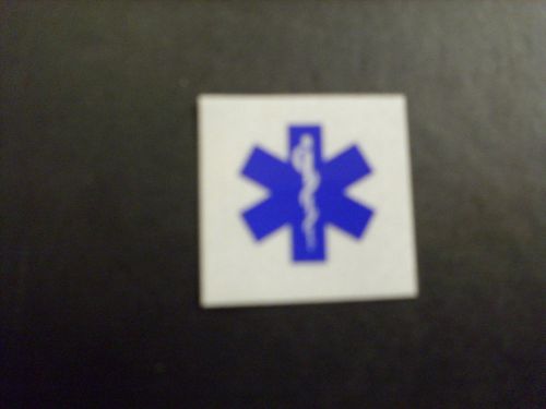 STAR OF LIFE HELMET 1&#034; SQUARE  REFLECTIVE  DECAL STICKER