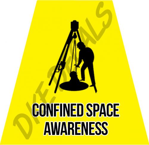 CONFINED SPACE AWARENESS HELMET TETS TETRAHEDRONS STICKER YELLOW REFLECTIVE