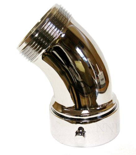 2-1/2&#034; NH/NST Swivel Elbow 45 Degree - Pol. Chrome - Pump or Hydrant Discharge