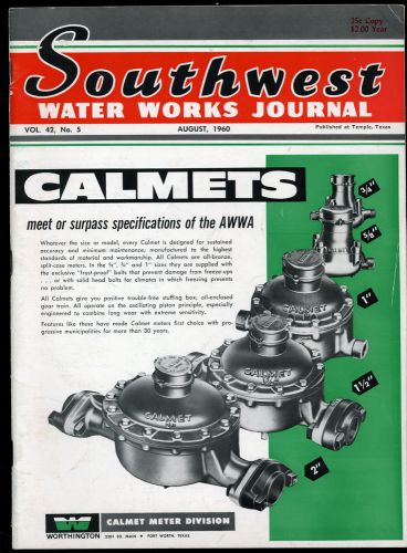 VINTAGE August 1960 SOUTHWEST WATER WORKS JOURNAL Interesting read... Cool Ads