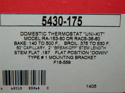 Robertshaw 5430-175 Domestic Thermostat Uni - Kit   FREE USA SHIPPING
