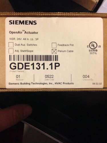SIEMENS OPENAIR ACTUATOR GDE131.1P