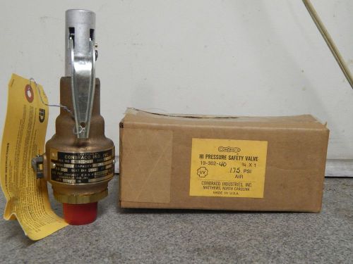 .75&#034; x 1&#034; 19-302-40 hi pressure safety valve conbraco air 175 psi for sale