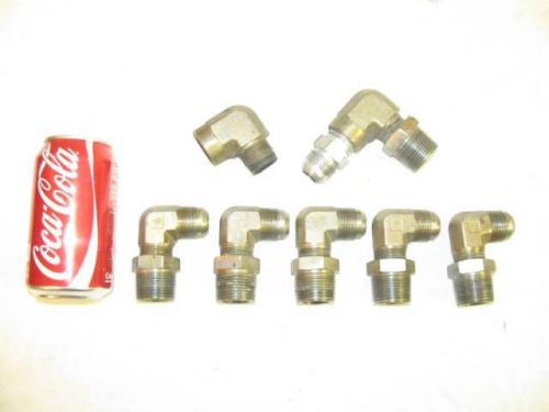 Lot of 14 Used Parker 3/4&#034; Hydraulic Hose Fitting Elbows Farm Equipment Machine