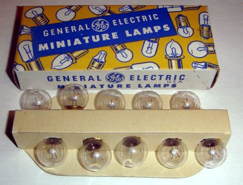 10 VINTAGE GENERAL ELECTRIC MINIATURE LAMPS No.1406 INDICATOR CG 410-E1