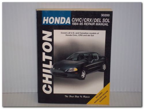 HONDA CHILTON 30200 HONDA CIVIC CRX DEL SOL 1984 - 1995 ORIGINAL REPAIR MANUAL