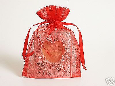 20 PCS 5x7 Red Organza Fabric Bags, Party Favor Gift