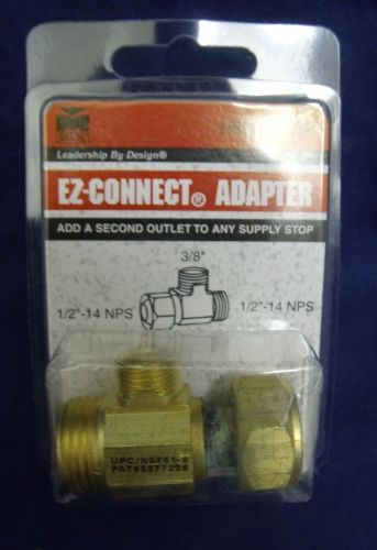 B&amp;k ez-connect adapter add 2nd outlet to supply stop 3/8&#034; x 1/2&#034; nps 993-020rp for sale