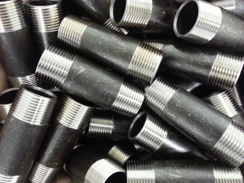 60 New 1&#034; Schedule 40 Seamless Carbon Steel Pipe Nipples 3 1/2&#034; Long