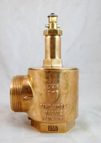 Brass fire hose valve, 2 1/2&#034;, hh u25 hh,  made in usa for sale