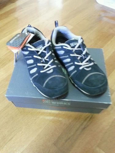 ROCKPORT Work Shoes Comp Womens Size 8 Navy/Grey Suede Oxford