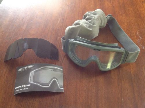 New desert tan goggles ess profile nvg military w/ clear &amp; shade lenses for sale