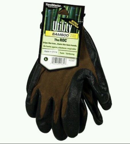 Work Gloves HandMaster ROC Bamboo w/ grippy Nitrile Palm, Men&#039;s XL Large 4 pair