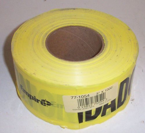 Yellow caution tape 1000 ft 3&#034; 77-1054 empire made in usa new still sealed for sale