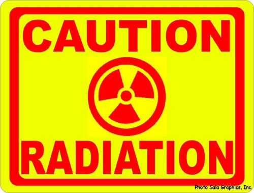 Caution radiation sign. 9x12 use in dangerous work conditions &amp; medical areas for sale