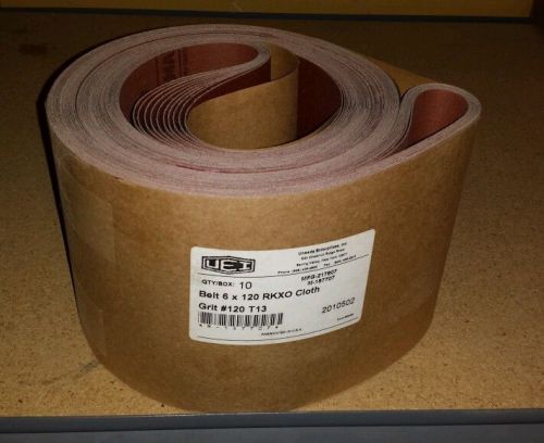 Lot of 10 uneeda sanding belts 120 grit 6&#034; x 120&#034; new for sale