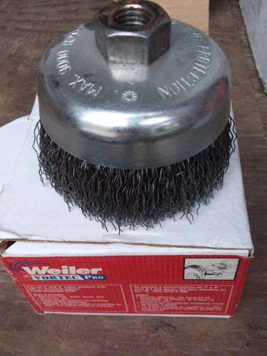 WEILER VORTEC PRO # 36036 WIRE CUP BRUSH 4&#034; CRIMPED COURSE 9000 RPM BRAND NEW