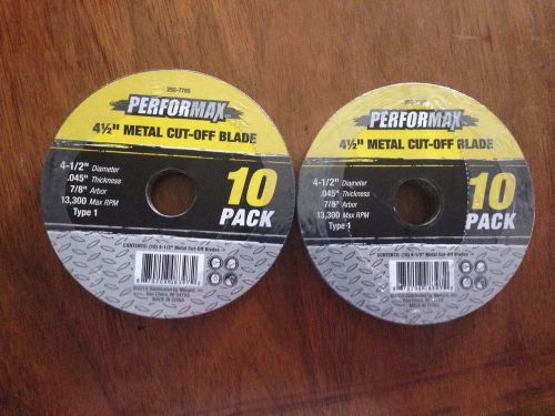 20 Performax 4 1/2&#034; Metal Cut Off Wheels Blades Grinding Cutting Steel 2 10 Pack