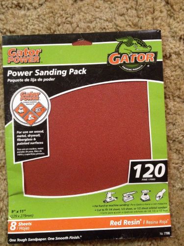 New Gator 9 By 11&#034; Sanding Sheet 120 Grit 8 Sheets