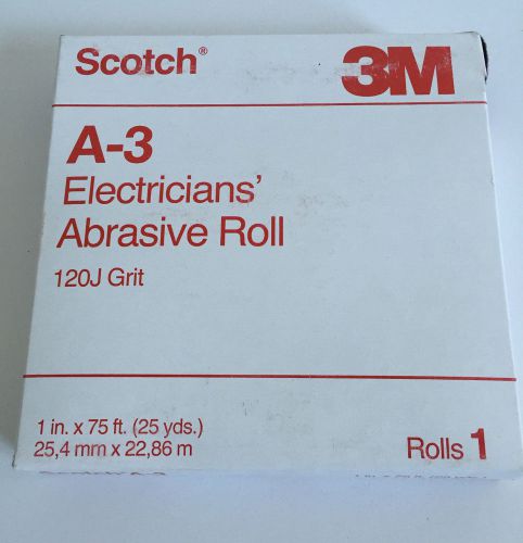 (Lot of 4) 3M SCOTCH A-3 Electricians Abrasive Roll 120J Grit 1&#034;x75ft   *NEW*