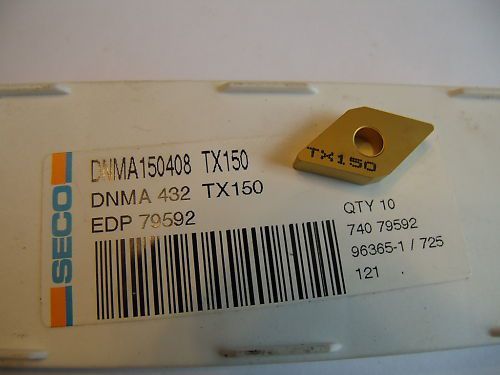 DNMA 432 Carbide Inserts Grade TX150 SECO 10 Pcs